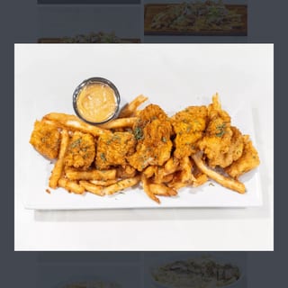 Salmon Bites with Fries